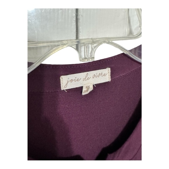 joie de vivre Eggplant Short Sleeve Blouse 2X - Picture 5 of 6